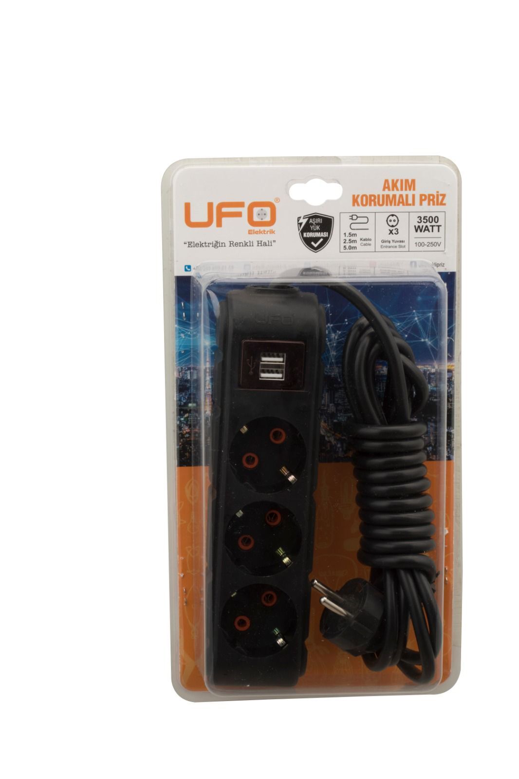UFO 6 LI GRUP PRİZ USB AKIM KORUMALI